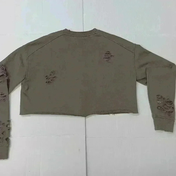 Joe's  women's cropped distressed sweatshirt. - Picture 9 of 9
